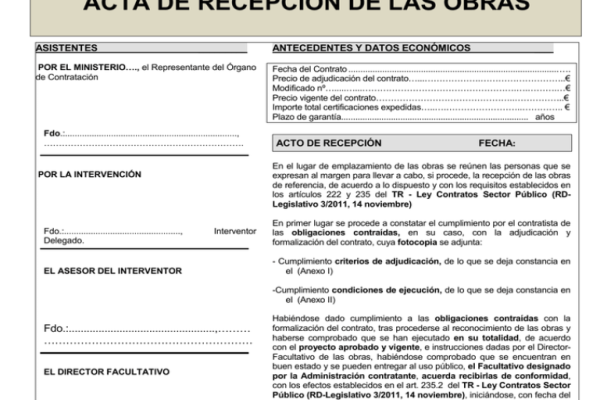 Acta de Recepción Obra